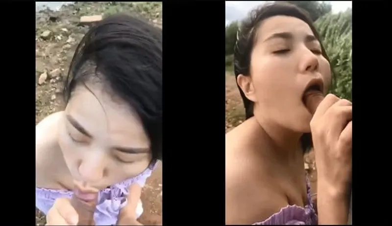 Ghệ bj cho cô bạn gái bên bờ sông